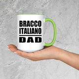 Bracco Italiano Dad - 15oz Accent Mug Green