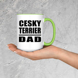 Cesky Terrier Dad - 15oz Accent Mug Green