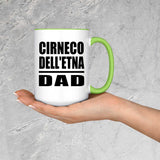 Cirneco Dell'etna Dad - 15oz Accent Mug Green