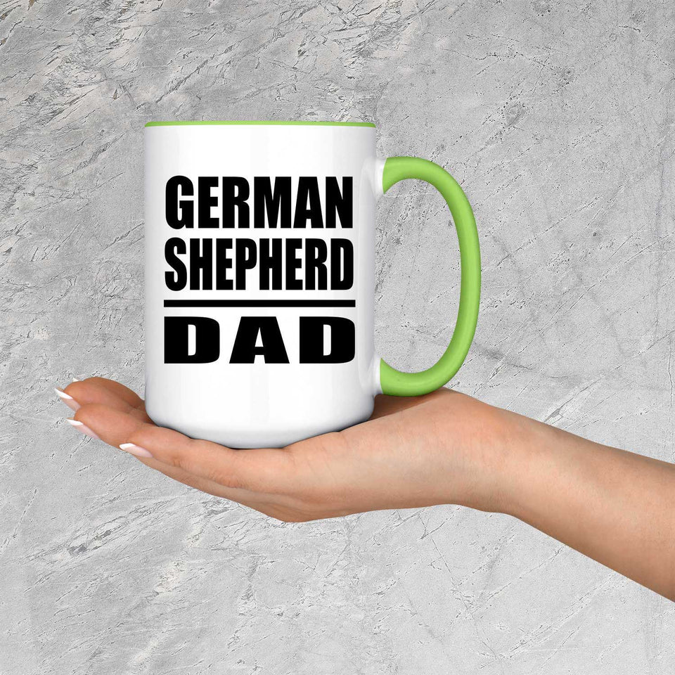 German Shepherd Dad - 15oz Accent Mug Green
