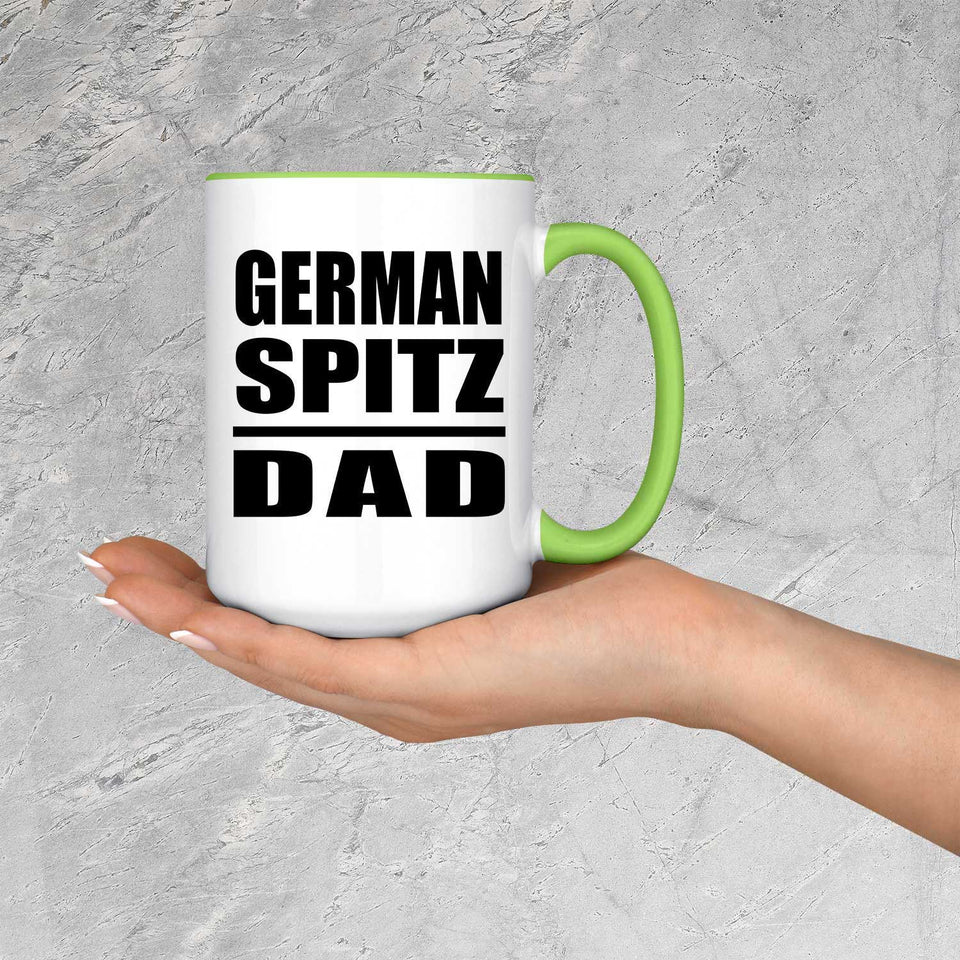 German Spitz Dad - 15oz Accent Mug Green