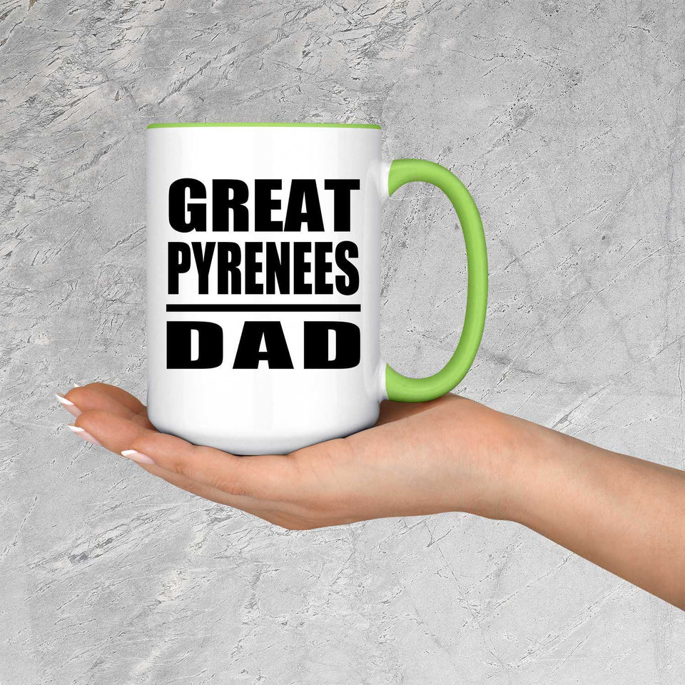 Great Pyrenees Dad - 15oz Accent Mug Green