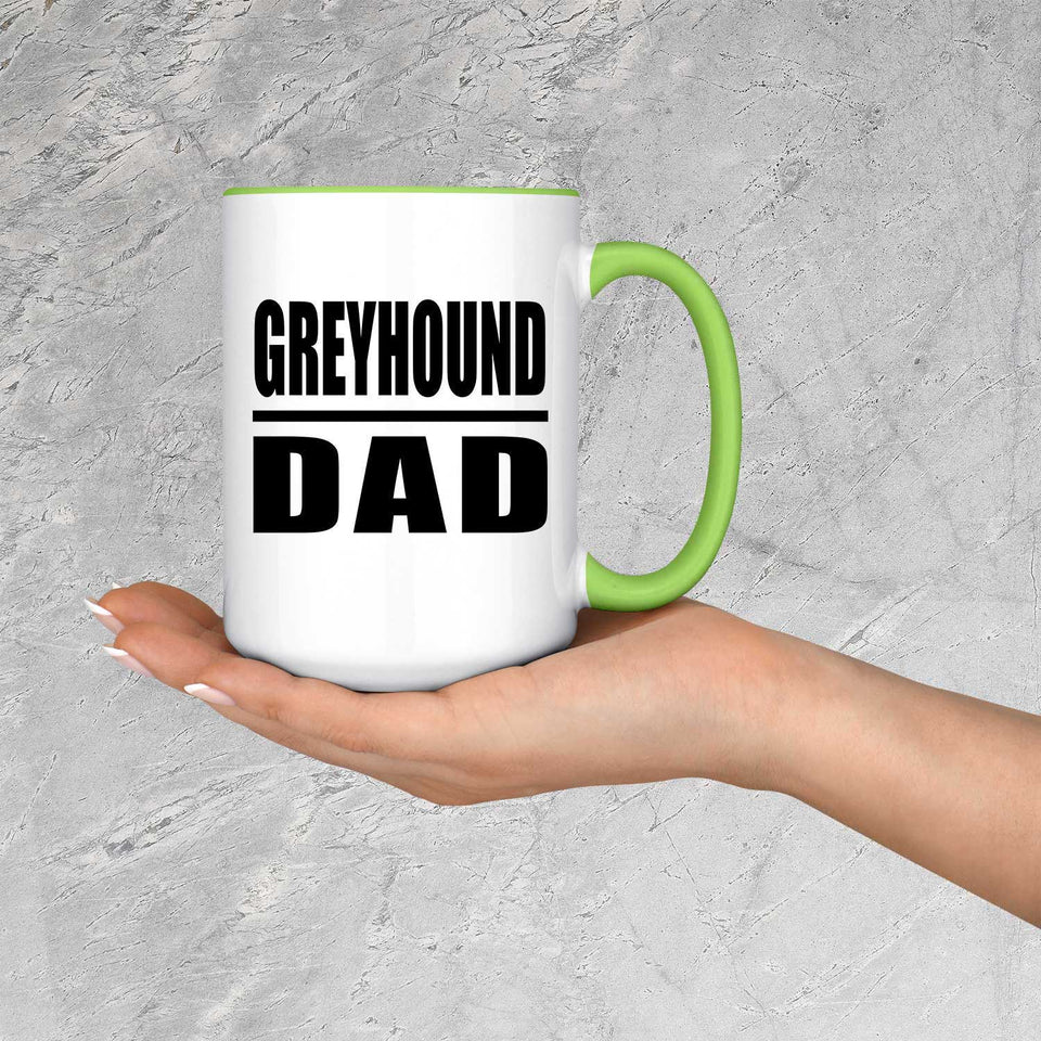 Greyhound Dad - 15oz Accent Mug Green