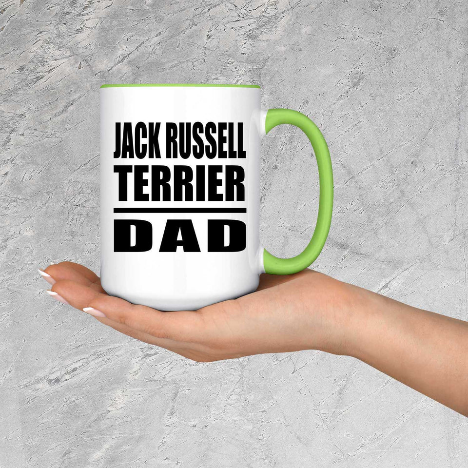 Jack Russell Terrier Dad - 15oz Accent Mug Green