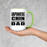 Japanese Chin Dad - 15oz Accent Mug Green