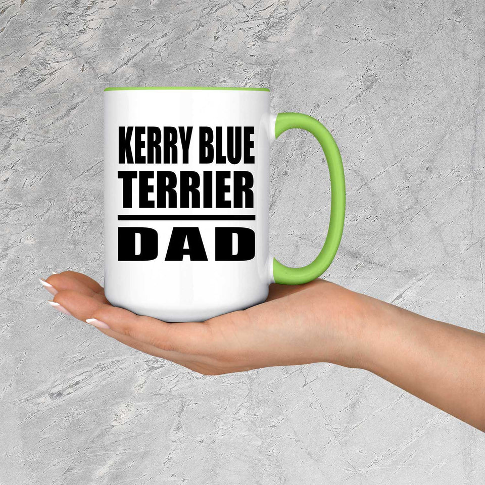 Kerry Blue Terrier Dad - 15oz Accent Mug Green