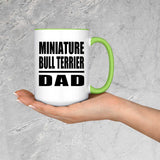Miniature Bull Terrier Dad - 15oz Accent Mug Green