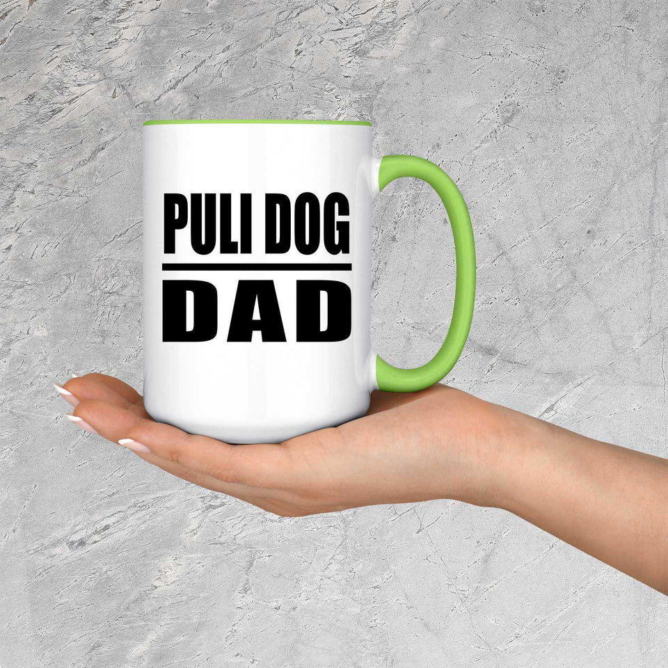 Puli Dog Dad - 15oz Accent Mug Green