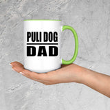Puli Dog Dad - 15oz Accent Mug Green