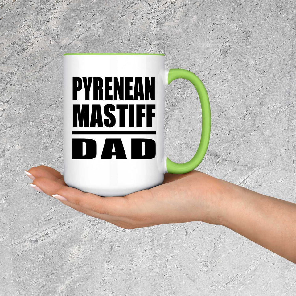 Pyrenean Mastiff Dad - 15oz Accent Mug Green
