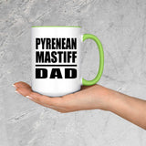 Pyrenean Mastiff Dad - 15oz Accent Mug Green