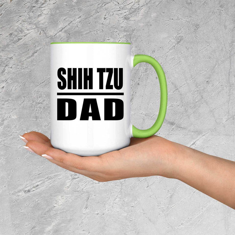 Shih Tzu Dad - 15oz Accent Mug Green