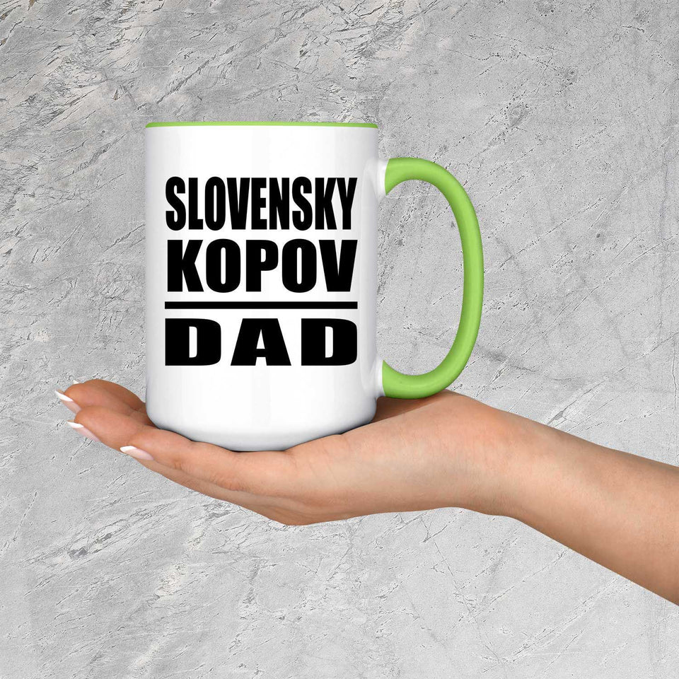 Slovensky Kopov Dad - 15oz Accent Mug Green