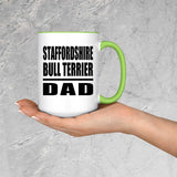 Staffordshire Bull Terrier Dad - 15oz Accent Mug Green