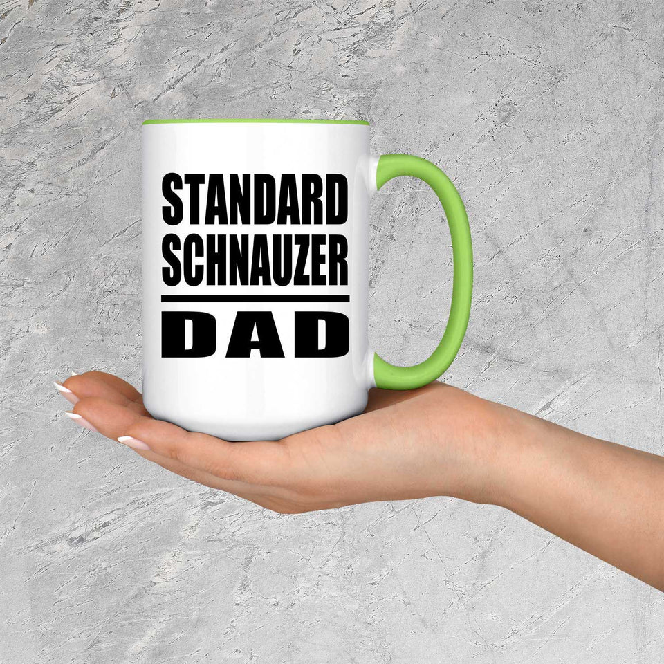 Standard Schnauzer Dad - 15oz Accent Mug Green