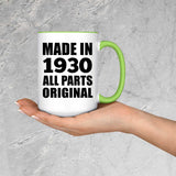 94th Birthday Made in 1930 All Parts Original - 15oz Accent Mug Green