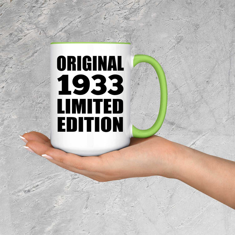 91st Birthday Original 1933 Limited Edition - 15oz Accent Mug Green