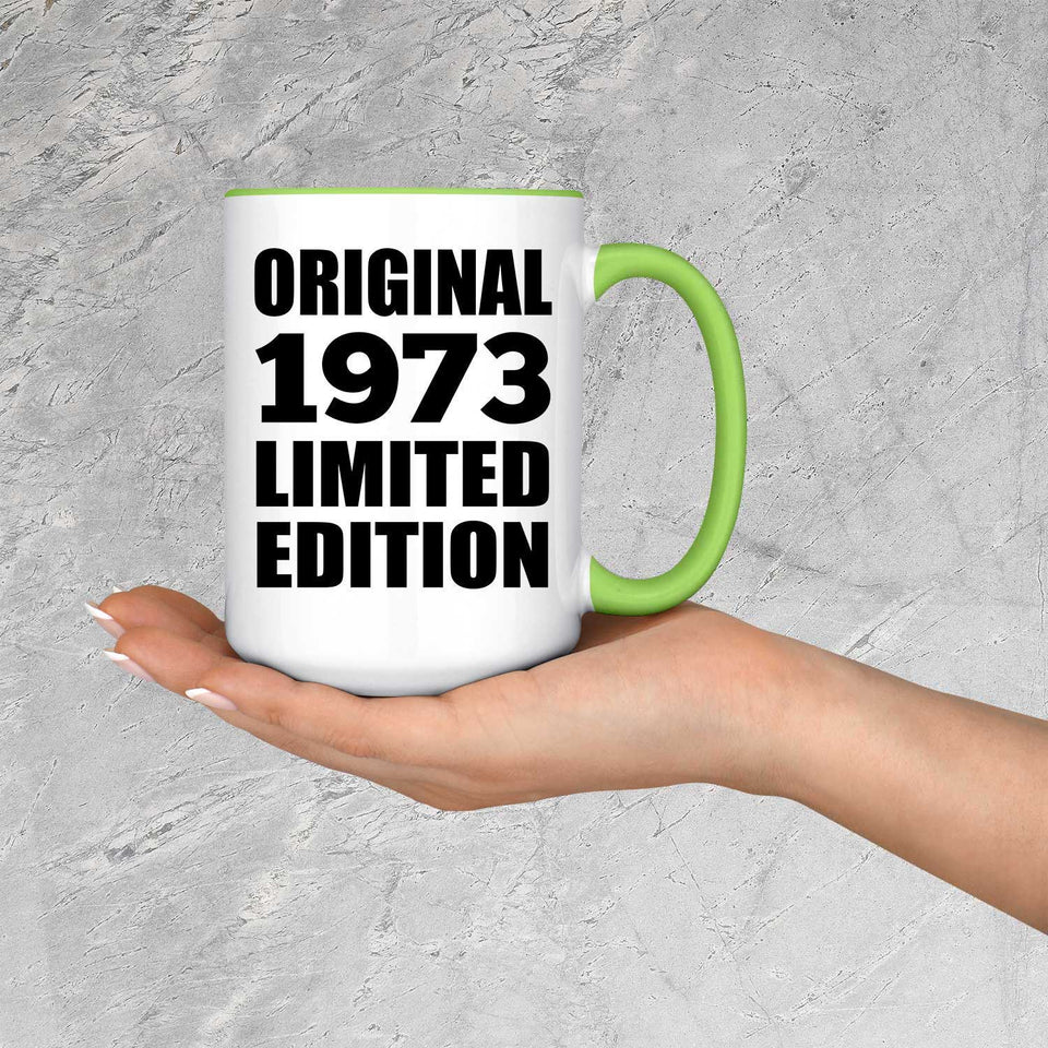 51st Birthday Original 1973 Limited Edition - 15oz Accent Mug Green