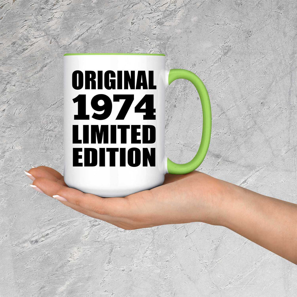 50th Birthday Original 1974 Limited Edition - 15oz Accent Mug Green