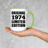 50th Birthday Original 1974 Limited Edition - 15oz Accent Mug Green