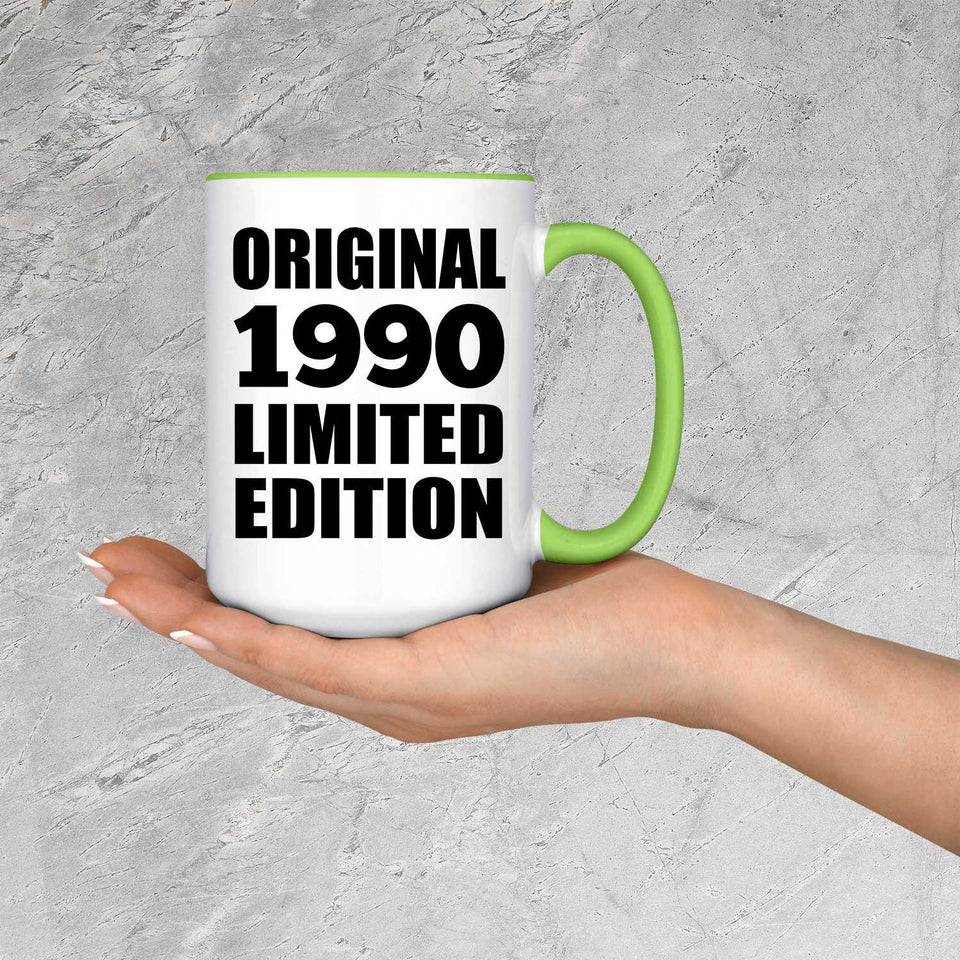 34th Birthday Original 1990 Limited Edition - 15oz Accent Mug Green