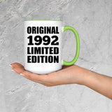 32nd Birthday Original 1992 Limited Edition - 15oz Accent Mug Green
