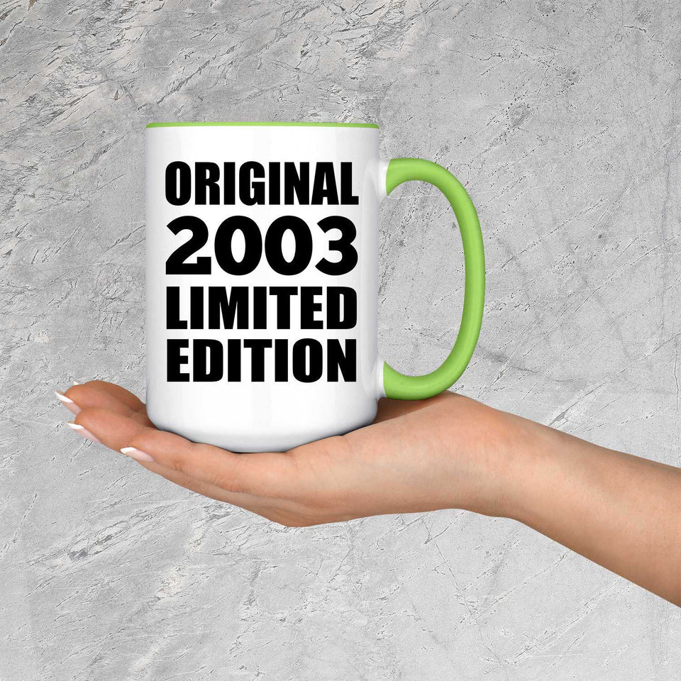 21st Birthday Original 2003 Limited Edition - 15oz Accent Mug Green