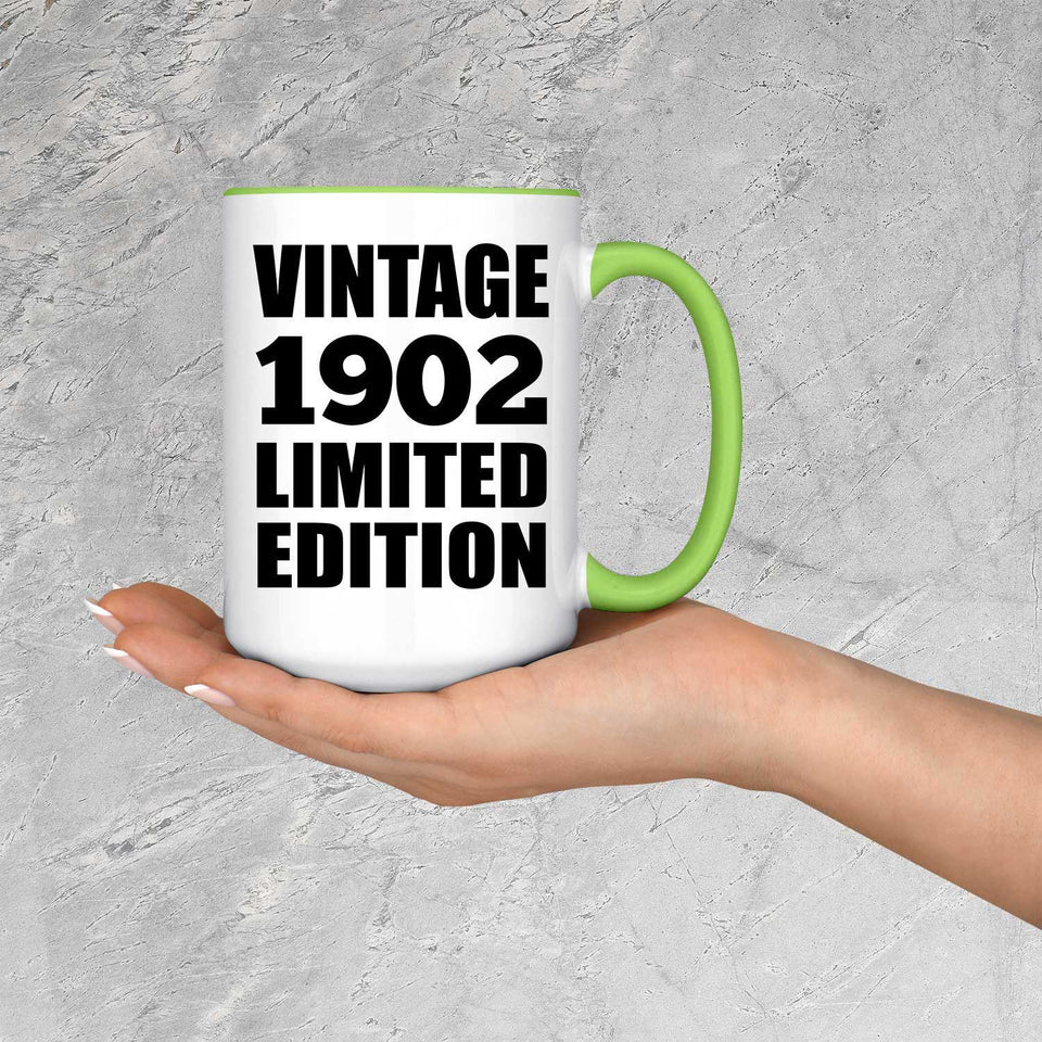 122nd Birthday Vintage 1902 Limited Edition - 15oz Accent Mug Green