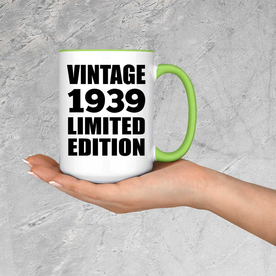 85th Birthday Vintage 1939 Limited Edition - 15oz Accent Mug Green