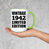 82nd Birthday Vintage 1942 Limited Edition - 15oz Accent Mug Green