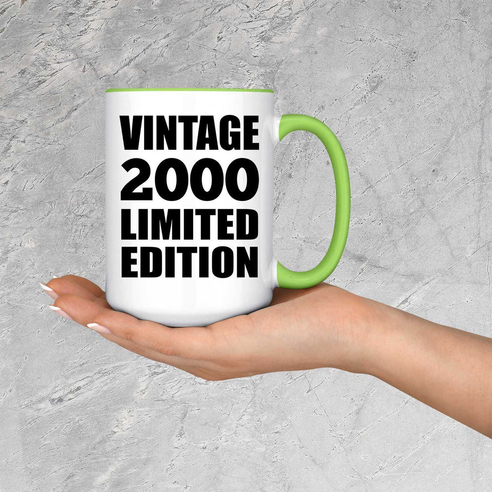 24th Birthday Vintage 2000 Limited Edition - 15oz Accent Mug Green
