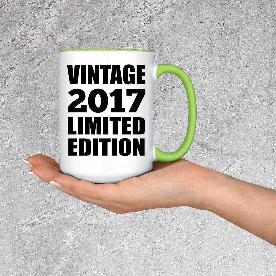 7th Birthday Vintage 2017 Limited Edition - 15oz Accent Mug Green