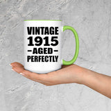 109th Birthday Vintage 1915 Aged Perfectly - 15oz Accent Mug Green