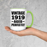105th Birthday Vintage 1919 Aged Perfectly - 15oz Accent Mug Green