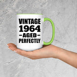 60th Birthday Vintage 1964 Aged Perfectly - 15oz Accent Mug Green