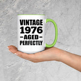 48th Birthday Vintage 1976 Aged Perfectly - 15oz Accent Mug Green