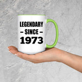 51st Birthday Legendary Since 1973 - 15oz Accent Mug Green