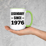 48th Birthday Legendary Since 1976 - 15oz Accent Mug Green