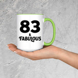 83rd Birthday 83 & Fabulous - 15oz Accent Mug Green