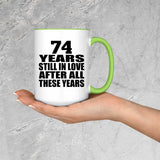 74th Anniversary 74 Years Still In Love After These Years - 15oz Accent Mug Green