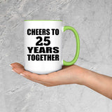 25th Anniversary Cheers To 25 Years Together - 15oz Accent Mug Green