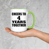 4th Anniversary Cheers To 4 Years Together - 15oz Accent Mug Green