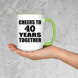 40th Anniversary Cheers To 40 Years Together - 15oz Accent Mug Green