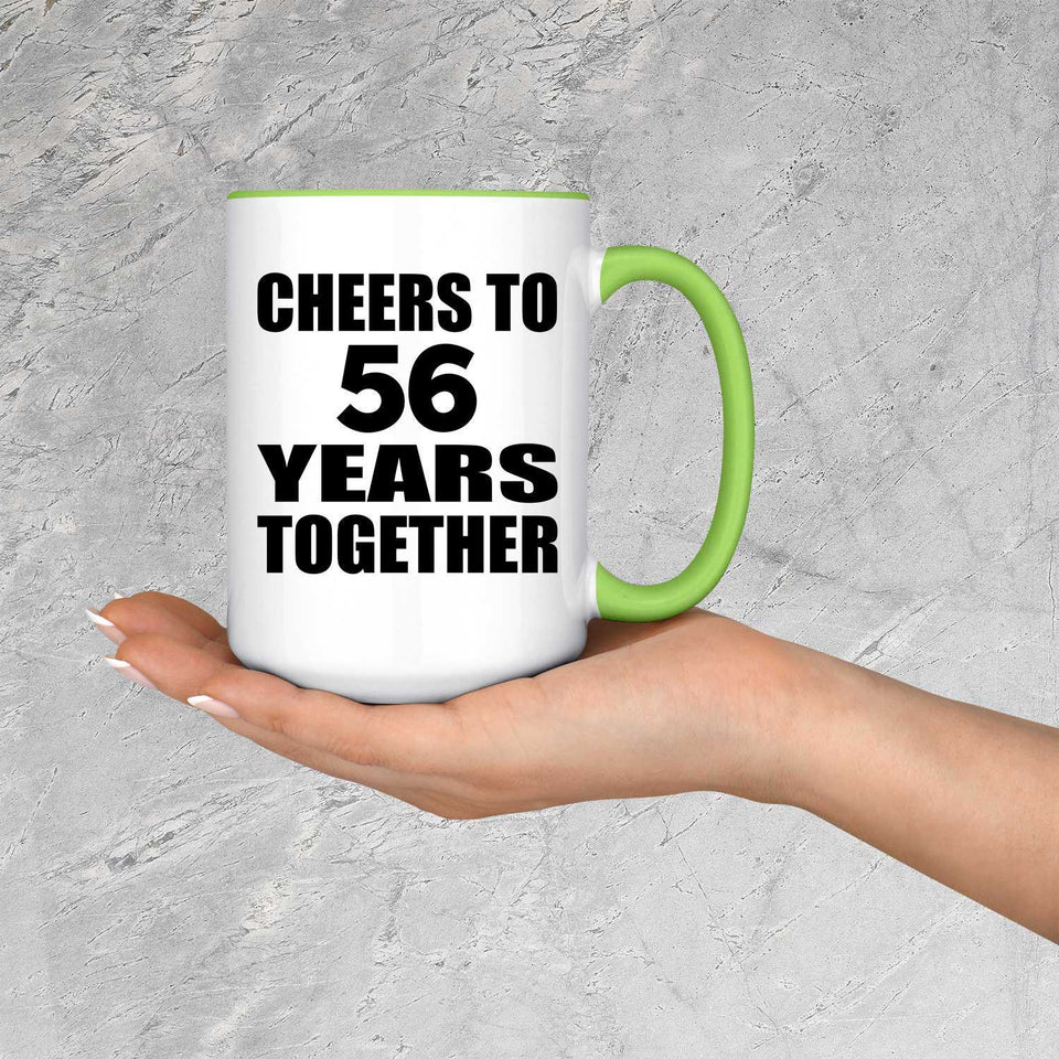 56th Anniversary Cheers To 56 Years Together - 15oz Accent Mug Green