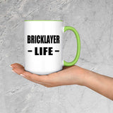 Bricklayer Life - 15oz Accent Mug Green