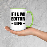 Film Editor Life - 15oz Accent Mug Green