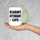 Flight Attendant Life - 15oz Accent Mug Green