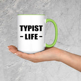Typist Life - 15oz Accent Mug Green