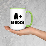 A+ Boss - 15oz Accent Mug Green