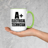 A+ Electrical Technician - 15oz Accent Mug Green